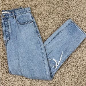 High rise blue mom jeans